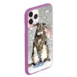 Чехол для iPhone 11 Pro Max матовый Кролик Снежок Милый - фото 2