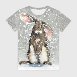 Женская футболка 3D Кролик Снежок Милый