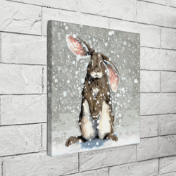 Холст квадратный Кролик Снежок Милый - фото 2