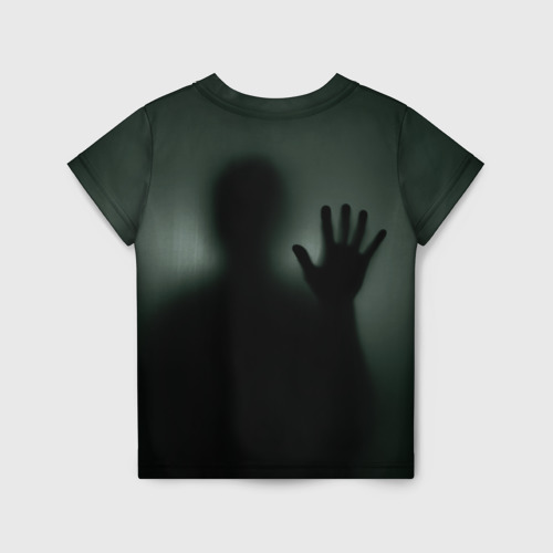 Детская футболка 3D с принтом Хэллоуин - тень призрака, вид сзади #1