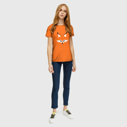 Женская футболка 3D с принтом Лиса, вид сбоку #3