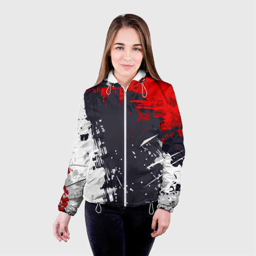 Женская куртка 3D Абстрактные брызги, цвет белый - фото 3