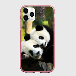 Чехол для iPhone 11 Pro Max матовый Влюблённые панды