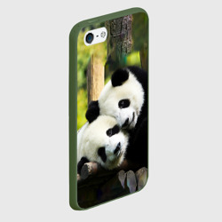 Чехол для iPhone 5/5S матовый Влюблённые панды - фото 2