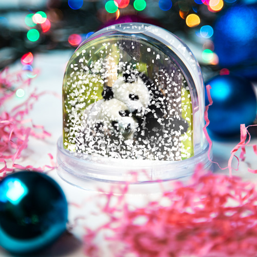 Игрушка Снежный шар Влюблённые панды - фото 4