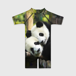 Детский купальный костюм 3D Влюблённые панды