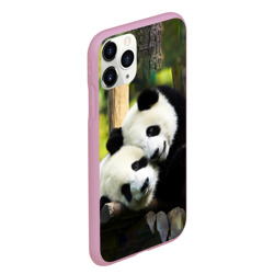 Чехол для iPhone 11 Pro Max матовый Влюблённые панды - фото 2