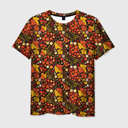 Мужская футболка 3D Осенняя хохлома