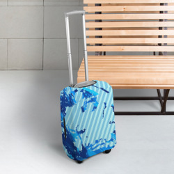 Чехол для чемодана 3D Синие   линии - фото 2