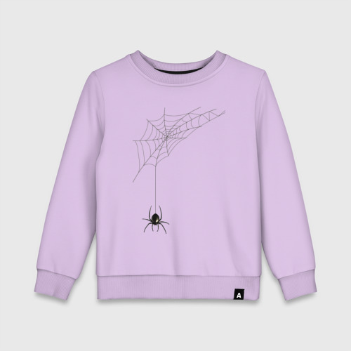 Детский свитшот хлопок Паучок на паутинке, цвет лаванда