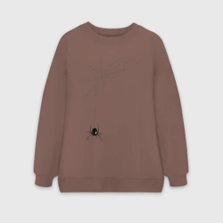 Женский свитшот oversize без начеса хлопок Паучок на паутинке