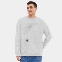 Мужской свитшот oversize без начеса хлопок Паучок на паутинке - фото 2