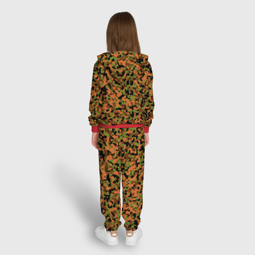Детский 3D костюм с принтом Камуфляж осенний лес мелкий, вид сзади #2