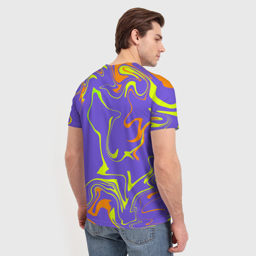 Мужская футболка 3D с принтом Сrazy abstraction, вид сзади #2