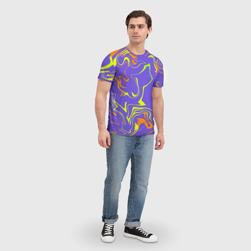 Мужская футболка 3D с принтом Сrazy abstraction, вид сбоку #3