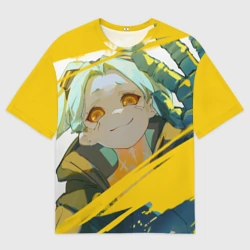 Женская футболка oversize 3D Киберпанк: Бегущие по краю Ребекка