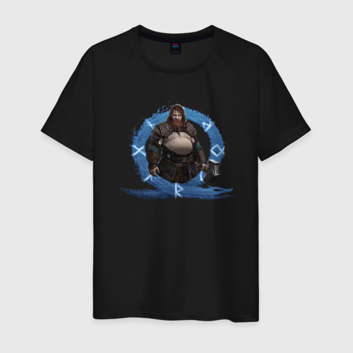 Мужская футболка хлопок Тор GoW Ragnarok, цвет черный