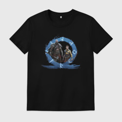 Мужская футболка хлопок Сын и отец GoW Ragnarok