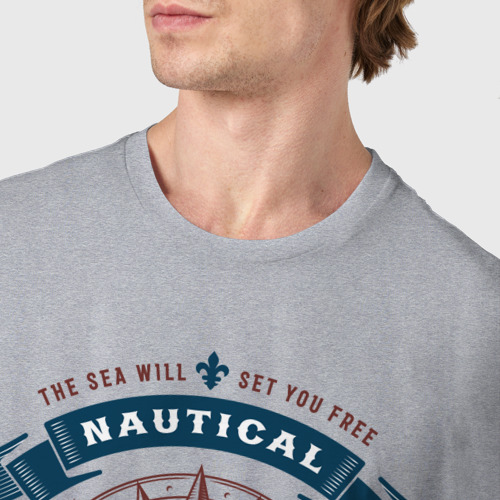 Мужская футболка хлопок с принтом Морской навигатор, фото #4