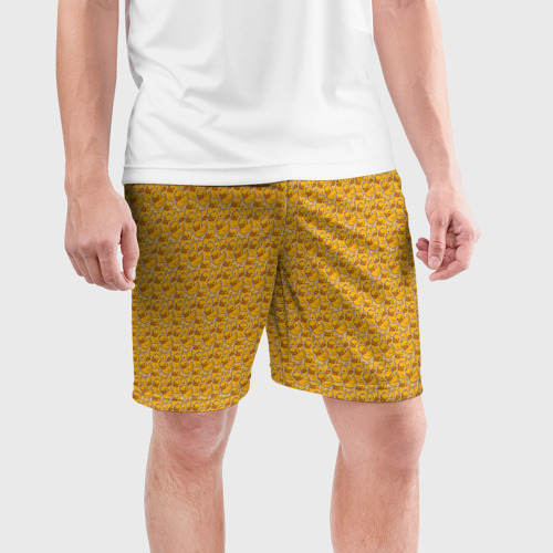 Мужские шорты спортивные Паттерн с утятами, цвет 3D печать - фото 3