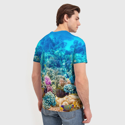 Мужская футболка 3D с принтом Дно морское, вид сзади #2