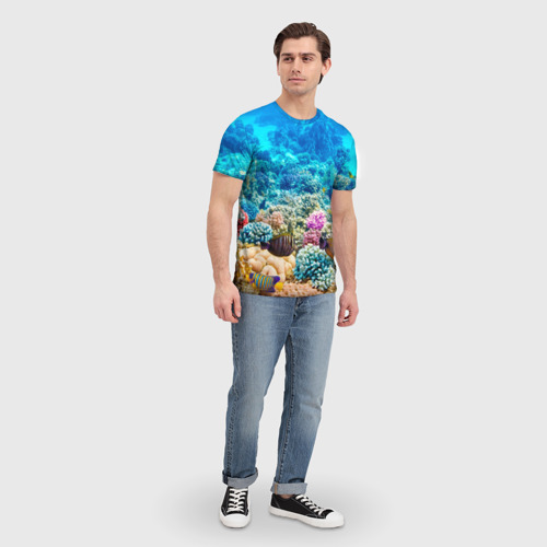 Мужская футболка 3D с принтом Дно морское, вид сбоку #3