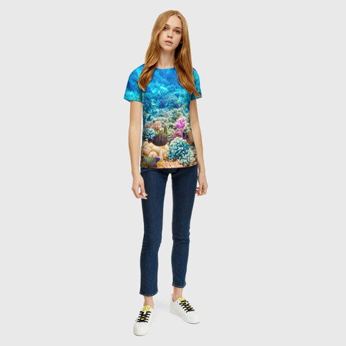 Женская футболка 3D Дно морское, цвет 3D печать - фото 5