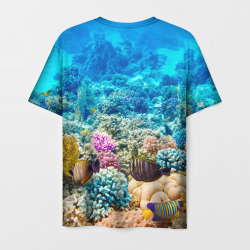 Мужская футболка 3D с принтом Дно морское, вид сзади #1