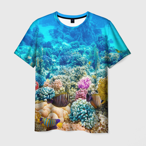 Мужская футболка 3D с принтом Дно морское, вид спереди #2
