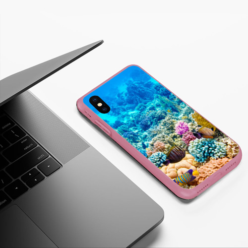 Чехол для iPhone XS Max матовый Дно морское, цвет малиновый - фото 5