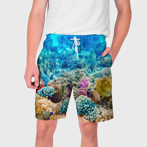 Мужские шорты 3D с принтом Дно морское, вид спереди #2