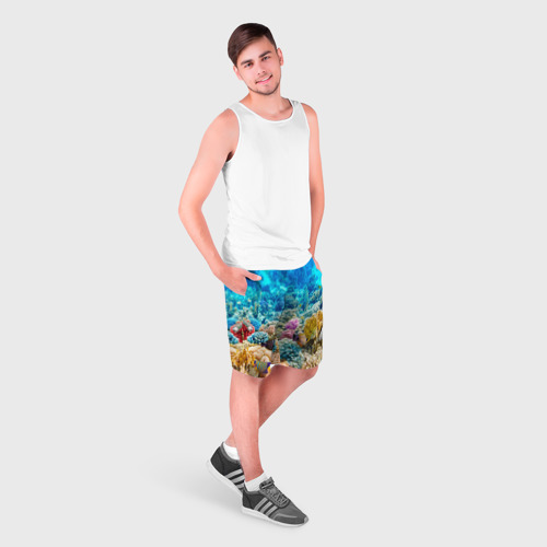 Мужские шорты 3D с принтом Дно морское, фото на моделе #1