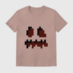 Мужская футболка хлопок Лицо тыквы - Хеллоуин - Майнкрафт