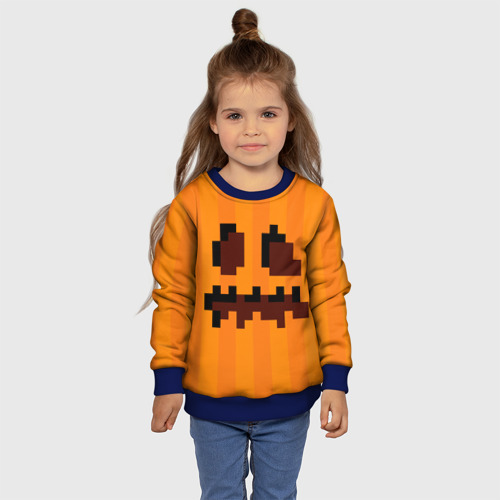 Детский свитшот 3D Тыква - Майнкрафт - Хеллоуин, цвет 3D печать - фото 7