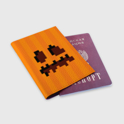 Обложка для паспорта матовая кожа Тыква - Майнкрафт - Хеллоуин - фото 2