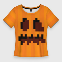Женская футболка 3D Slim Тыква - Майнкрафт - Хеллоуин