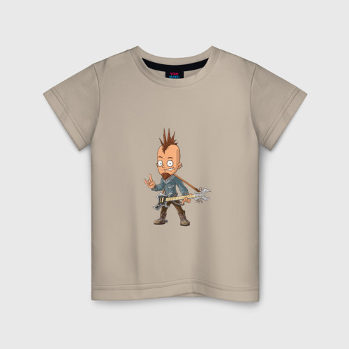 Детская футболка хлопок с принтом Рокер, вид спереди #2