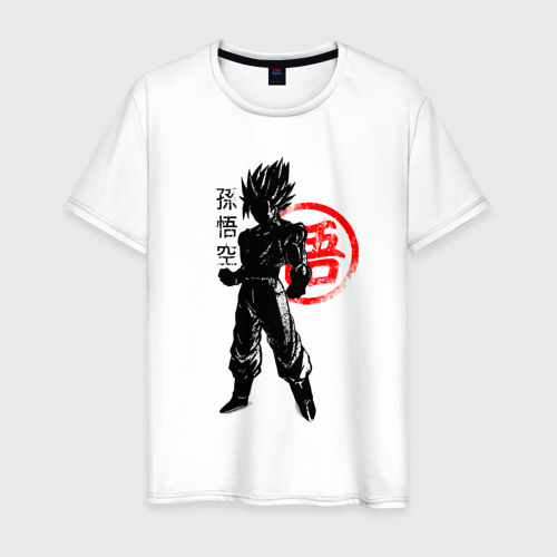 Мужская футболка хлопок Goku Son - Dragon Ball - Warrior, цвет белый