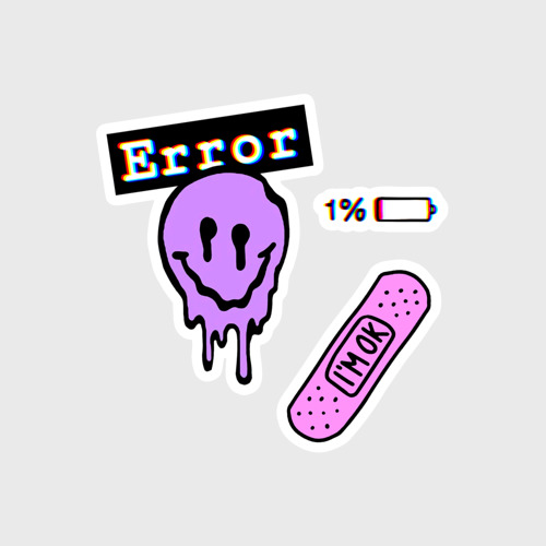 Наклейка с принтом Error smile, вид спереди №1