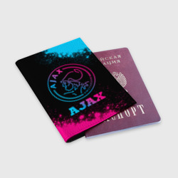 Обложка для паспорта матовая кожа Ajax - neon gradient - фото 2