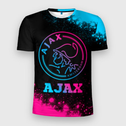 Ajax - neon gradient – Мужская футболка 3D Slim с принтом купить со скидкой в -9%