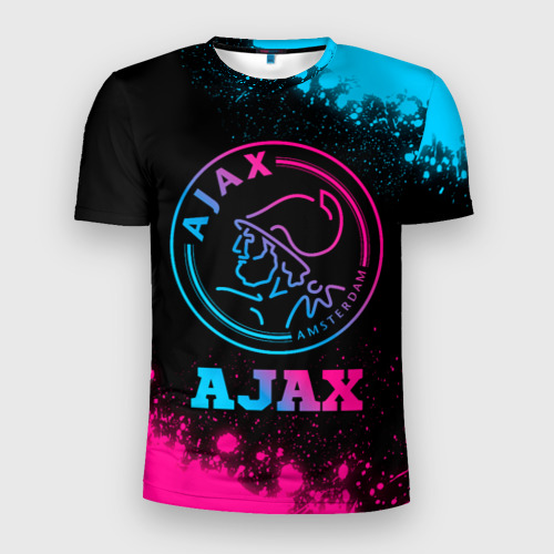 Мужская футболка 3D Slim Ajax - neon gradient, цвет 3D печать