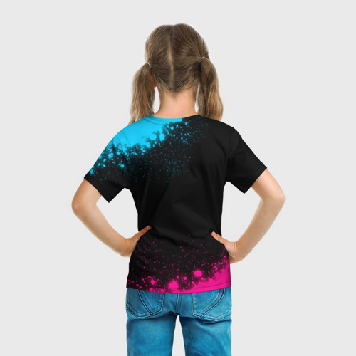Детская футболка 3D Ajax - neon gradient, цвет 3D печать - фото 6