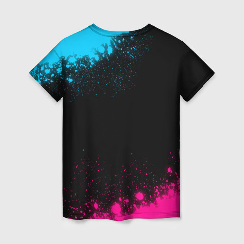 Женская футболка 3D с принтом Ajax - neon gradient, вид сзади #1