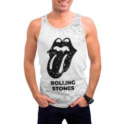 Мужская майка 3D Rolling Stones с потертостями на светлом фоне - фото 2