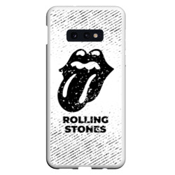 Чехол для Samsung S10E Rolling Stones с потертостями на светлом фоне