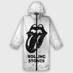 Мужской дождевик 3D Rolling Stones с потертостями на светлом фоне