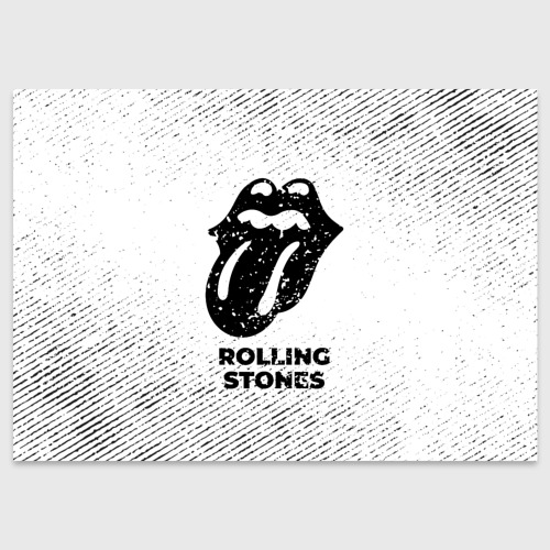 Поздравительная открытка Rolling Stones с потертостями на светлом фоне, цвет белый
