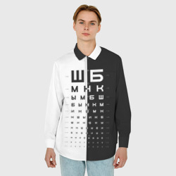 Мужская рубашка oversize 3D ШБ черно-белый вариант - фото 2