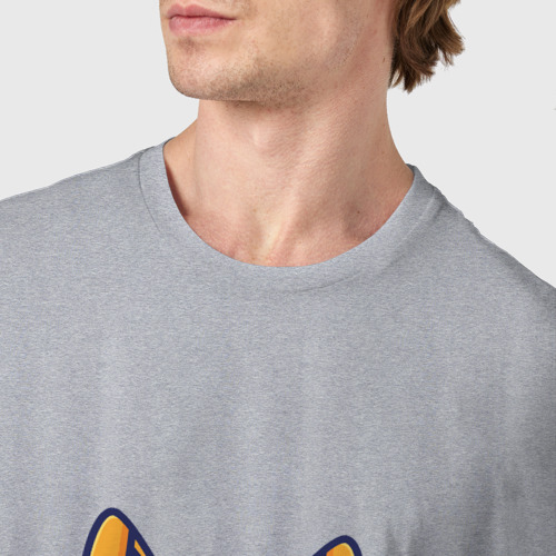 Мужская футболка хлопок Кролик - атлет, цвет меланж - фото 6